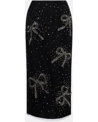 Carolina Herrera - Embellished Sheer Midi Skirt - Lyst