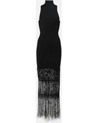 KHAITE - "Ribbed Knit Dress With Fringe Details" - Lyst