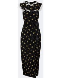 Alessandra Rich - Bow-Detail Floral Silk Gown - Lyst
