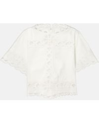 Isabel Marant - Parissa Embroidered Cotton Crop Top - Lyst