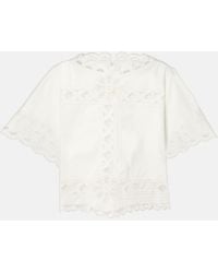 Isabel Marant - Parissa Embroidered Cotton Crop Top - Lyst