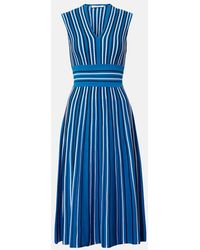 Max Mara - Striped Knitted Midi Dress - Lyst