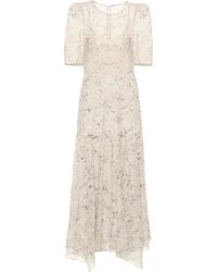 Veronica Beard Maxikleid Balsam mit Lochstickerei - Weiß