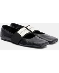 Givenchy - Sliced Square Leather Ballet Flats - Lyst