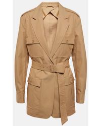 Max Mara - Pacos Belted Cotton Canvas Jacket - Lyst