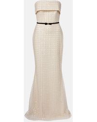 Elie Saab - Embellished Silk-Blend Bustier Gown - Lyst