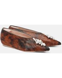 Simone Rocha - Embellished Calf Hair Ballet Flats - Lyst