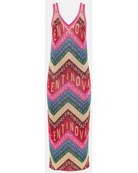 Valentino Garavani - Chevron Lame Midi Dress - Lyst