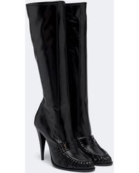 Saint Laurent - Le Loafer Leather Knee-High Boots - Lyst