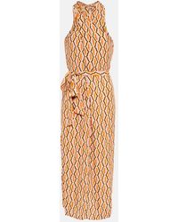 Velvet - Caterina Printed Crepe Midi Dress - Lyst