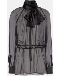Dolce & Gabbana - Bow-Detail Silk Chiffon Blouse - Lyst