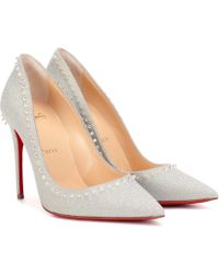 Christian Louboutin Anjalina 100 Embellished Glitter Pumps - Metallic