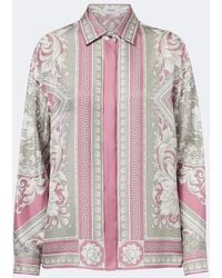 Versace - Greca Printed Silk Twill Shirt - Lyst