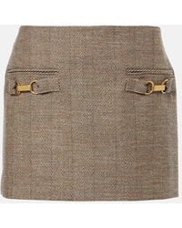 Stella McCartney - Herringbone Wool-Blend Miniskirt - Lyst