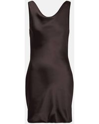 Norma Kamali - Maria Crepe Satin Minidress - Lyst