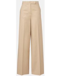 Max Mara - Cotton-Blend Wide-Leg Pants - Lyst