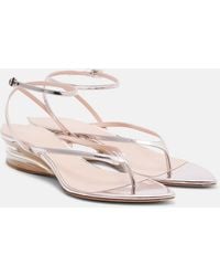 Alaïa - Invisible Leather Wedge Thong Sandals - Lyst