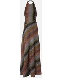 Missoni - Zigzag Halterneck Lame Maxi Dress - Lyst