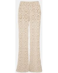 FRAME - The Crochet Cotton Wide-Leg Pants - Lyst