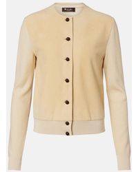 Loro Piana - Acacia Suede-Trimmed Cashmere And Silk Cardigan - Lyst