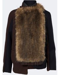 Sacai - Ribbed-Knit Wool-Blend Jacket - Lyst