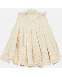Balmain - Cotton-blend Tweed Pleated Skirt - Lyst