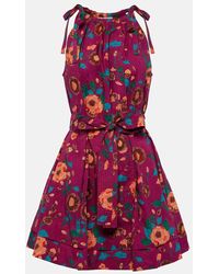 Ulla Johnson - Vestido Corto Brienne De Algodon Floral - Lyst