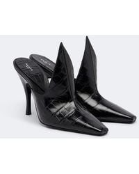 Alaïa - Croc-Effect Leather Mules - Lyst