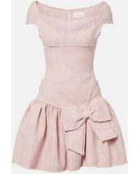 ShuShu/Tong - Bow-Detail Distressed Tweed Minidress - Lyst