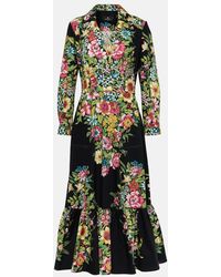 Etro - Vestido Midi De Algodon Estampado - Lyst