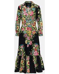 Etro - Printed Cotton Midi Dress - Lyst