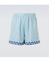 Bode - Seedling Stripe Linen Bermuda Shorts - Lyst