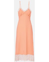 Simone Rocha - Lace-Trimmed Crepe De Chine Slip Dress - Lyst