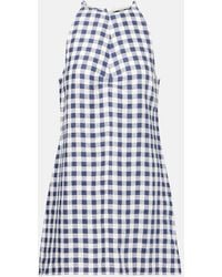 Asceno - Antiqua Gingham Linen Minidress - Lyst