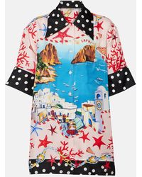 Dolce & Gabbana - Capri Printed Silk Satin Shirt - Lyst