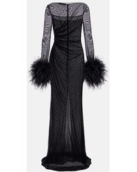 Gucci - Gg Feather-Trimmed Sheer Gown - Lyst