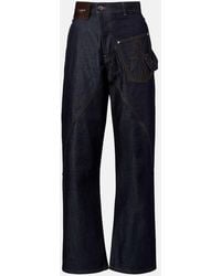 JW Anderson - Bestickte High-Rise Straight Jeans - Lyst