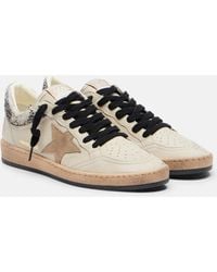 Golden Goose - Ball Star Leopard-Print Leather Sneakers - Lyst