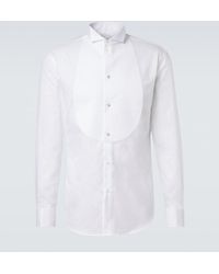 Giorgio Armani - Cotton Poplin Tuxedo Shirt - Lyst