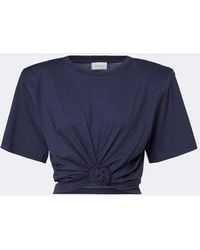 Magda Butrym - Cropped Cotton-Blend T-Shirt - Lyst