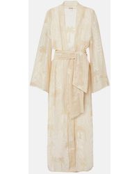 Johanna Ortiz - Belted Embroidered Cotton Mesh Kaftan - Lyst