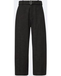 Studio Nicholson - Checked Cotton And Wool-Blend Wide-Leg Pants - Lyst