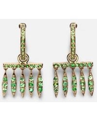 Ileana Makri - 18kt Gold Earrings With Tsavorites - Lyst