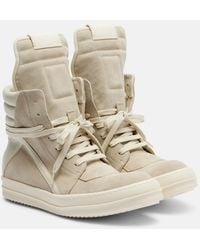 Rick Owens - Temple Geobasket Suede High-Top Sneakers - Lyst