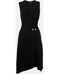 Givenchy - Pleated Crepe Midi Dress - Lyst