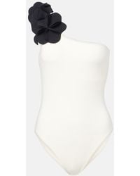 Karla Colletto - Tess Floral-Applique One-Shoulder Swimsuit - Lyst