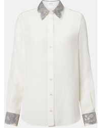 McQueen - Lace-Trimmed Silk Crepe De Chine Shirt - Lyst