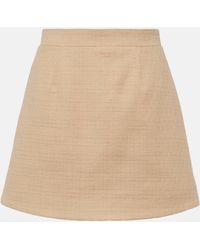 Patou - Mini-jupe a taille haute en tweed de coton melange - Lyst