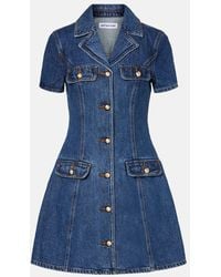 Self-Portrait - Denim Shirt Dress - Lyst
