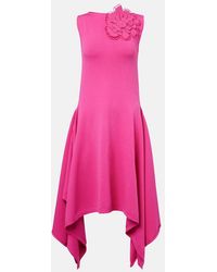 Oscar de la Renta - Floral-Applique Asymmetric Cocktail Dress - Lyst